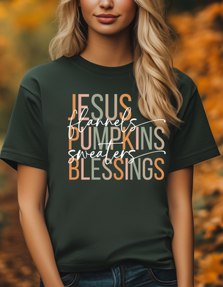 Jesus Pumpkins and Blessings Tee