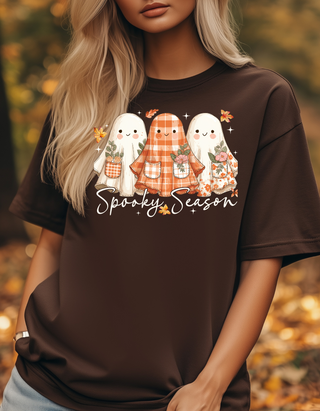 Patchwork Ghosts Spooky Season Tee