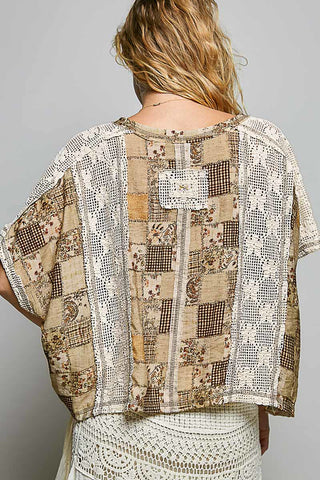 POL Patchwork Boho Crop Top