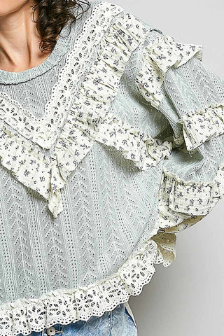 Cottage Lace Knit Pullover