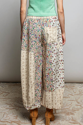 Wildflower Patchwork Wide-Leg Pants