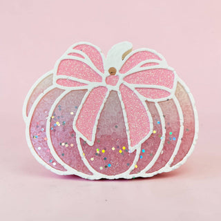 Pink Sparkle Pumpkin Freshie-Pumpkin Cider