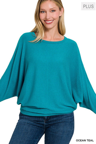 Ribbed Dolman Sweater