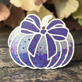 Purple Sparkle Pumpkin Freshie- Toil and Trouble