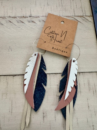 Mauve Leather Earrings