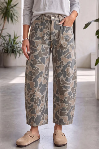 Terrain Camo Barrel Jeans - back view