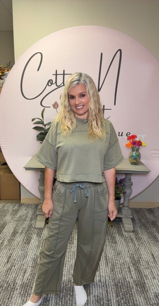 Olive Jogger Set By Vereret