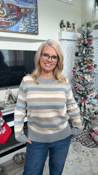 Cafe Mocha Striped Sweater
