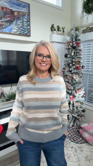 Cafe Mocha Striped Sweater