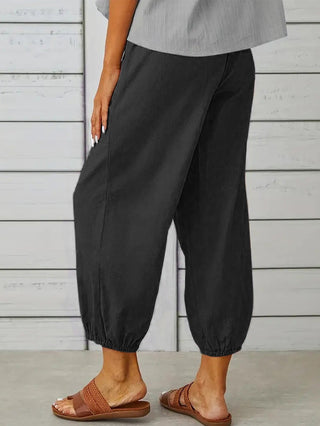 The Bella Cropped Pants with Button Detail