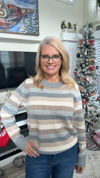 Cafe Mocha Striped Sweater