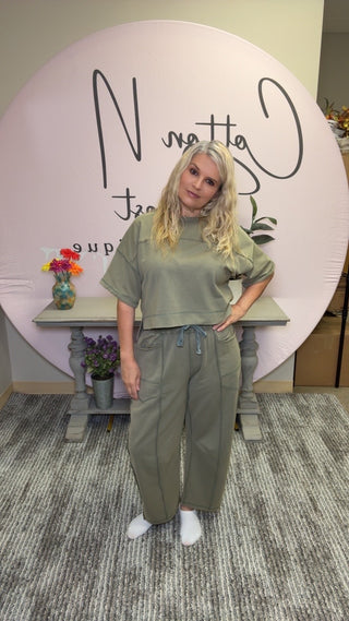 Olive Jogger Set By Vereret