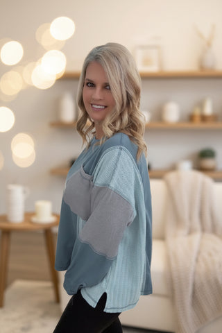 Color Block Thermal Pullover