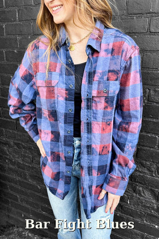 Distressed Hand-Dyed Flannels