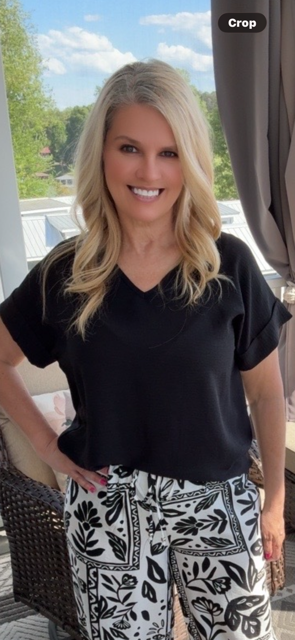 Women's Black V-Neck Top