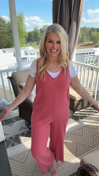 Linen V-Neck Wide Leg Jumper
