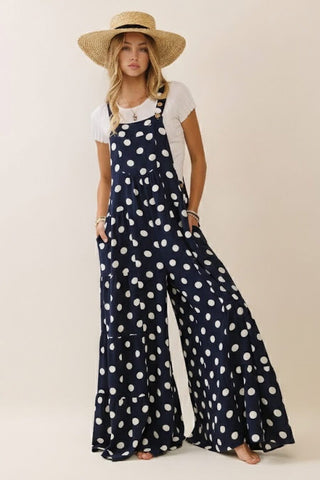 Navy Polka Dot Jumpsuit