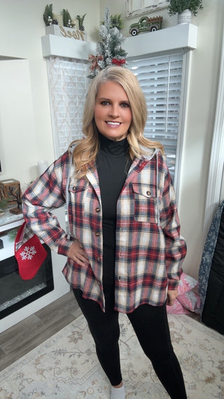 Mountain Mornings Flannel Hooded Top