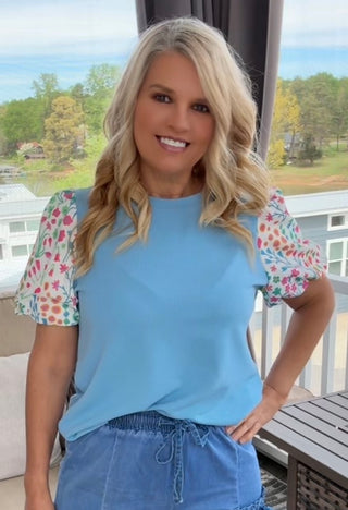 Garden Party Floral Sleeve Top