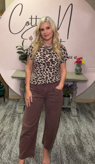Wild Side Leopard Print Knit Sweater Top