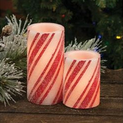 Multi-Stripe Candy Cane Timer Pillar