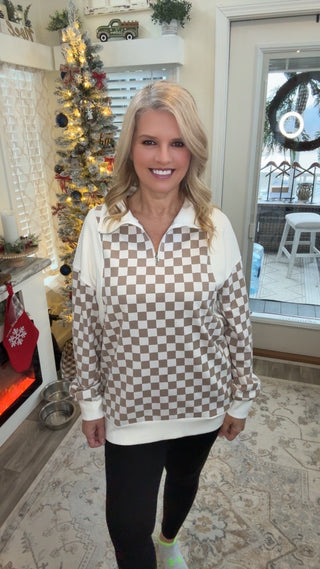 The Checkmate Half Zip Pullover