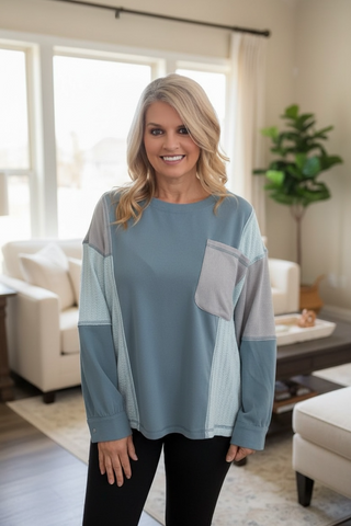 Color Block Thermal Pullover