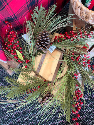 Pine Berry Candle Ring/Wreath