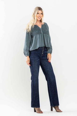 Judy Blue Button Fly Straight Leg Jeans