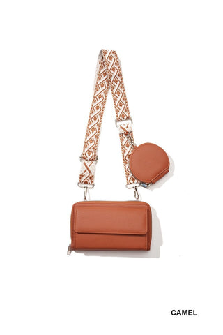Vegan Leather Crossbody Duo Wallet