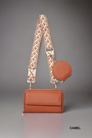 Vegan Leather Crossbody Duo Wallet