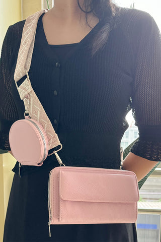 Vegan Leather Crossbody Duo Wallet