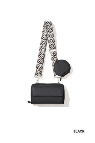 Vegan Leather Crossbody Duo Wallet