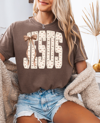 Jesus Bow Print Graphic Tee