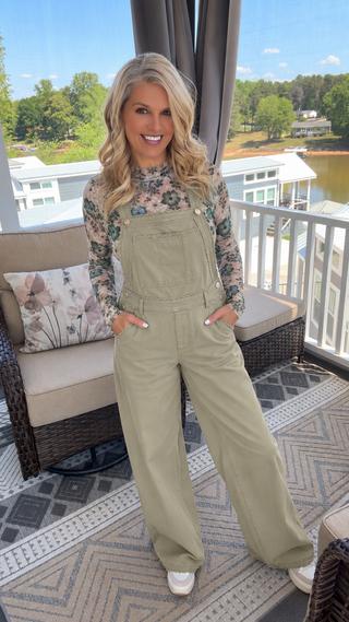 Lace Trimmed Overalls
