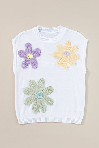 Floral Embroidered Knit Sweater