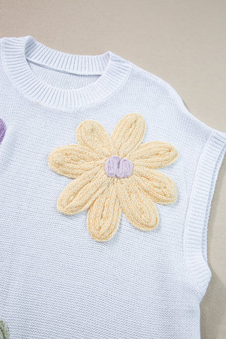 Floral Embroidered Knit Sweater