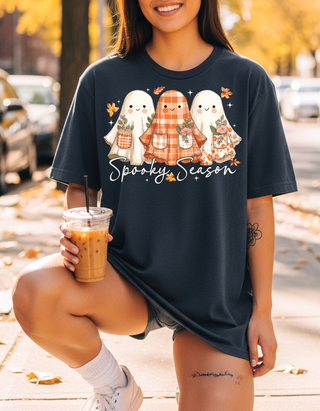 Patchwork Ghosts Spooky Season Tee