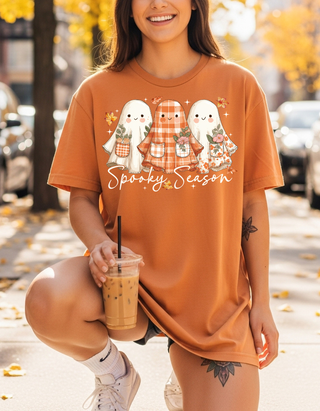 Patchwork Ghosts Spooky Season Tee