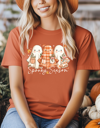 Patchwork Ghosts Spooky Season Tee