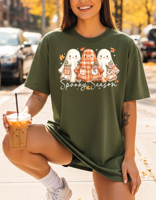 Patchwork Ghosts Spooky Season Tee