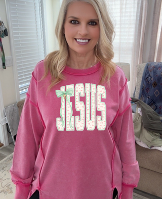 Oversized Pink Crewneck Sweatshirt