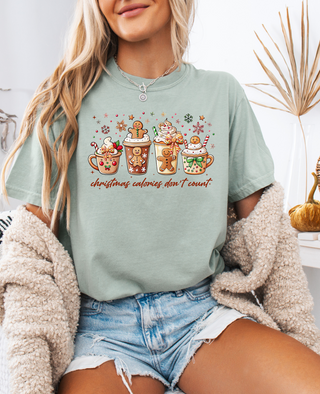 Christmas Calories Don't Count Comfort Color Tee