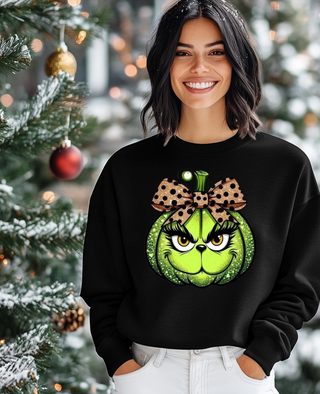 Green Holiday Pumpkin Crewneck