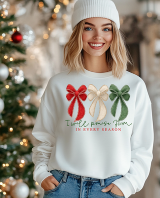 Praise Him Bow Crewneck