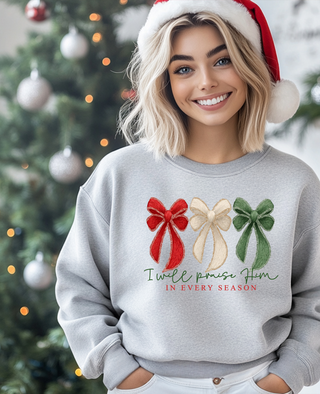 Praise Him Bow Crewneck