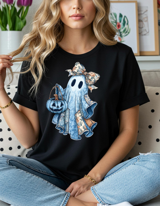 Patchwork Print Ghost Tee