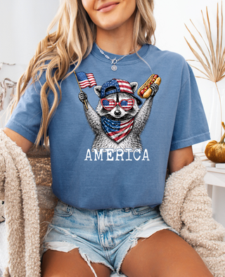 America Racoon Graphic Tee