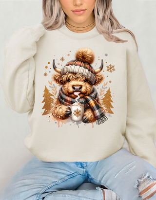 Highland Cow Winter Cocoa Sweatshirt