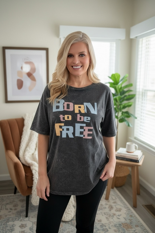 Born to be Free Vintage Distressed Tee